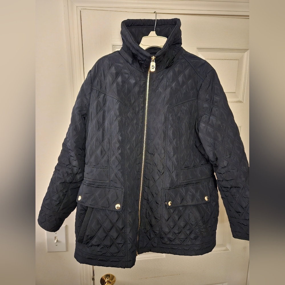 Women's Black Coat, size 1X, by Michael  Kors.